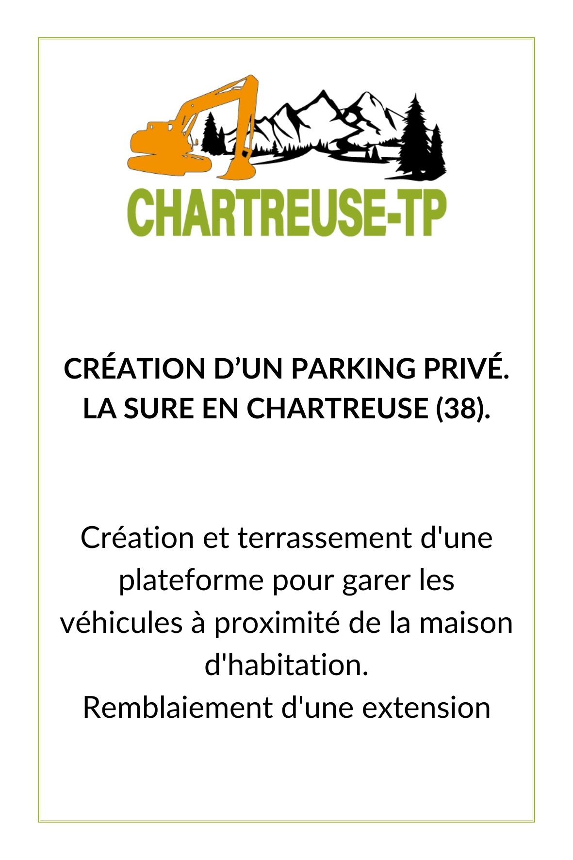 Création d'un parking privé par Chartreuse-TP